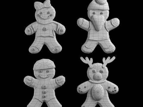 Merry chrismas cookie event character 3D Model