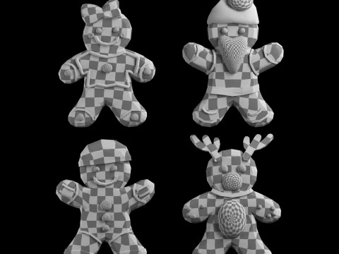 Merry chrismas cookie event character 3D Model