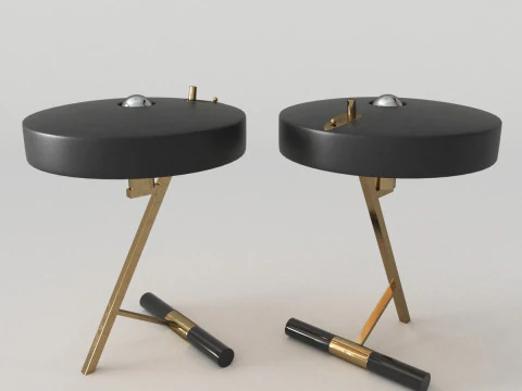 Lampe Z ou Diplomat de Louis Kalff pour Philips Pays-Bas 1950 Modèle 3D