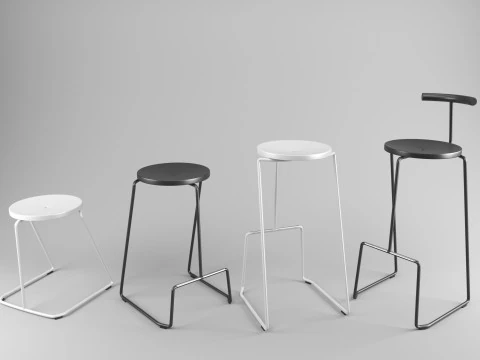 Extremis - TABOURET DE BAR TIKI Modèle 3D