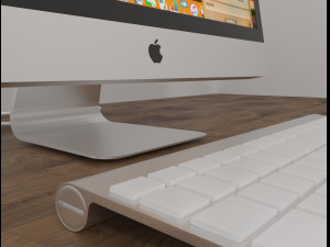 computer and keyboard apple Modèle 3D