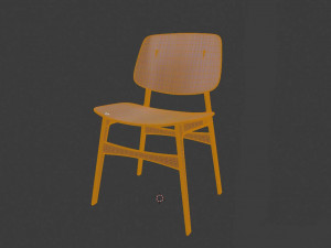 wooden chair 3D 模型
