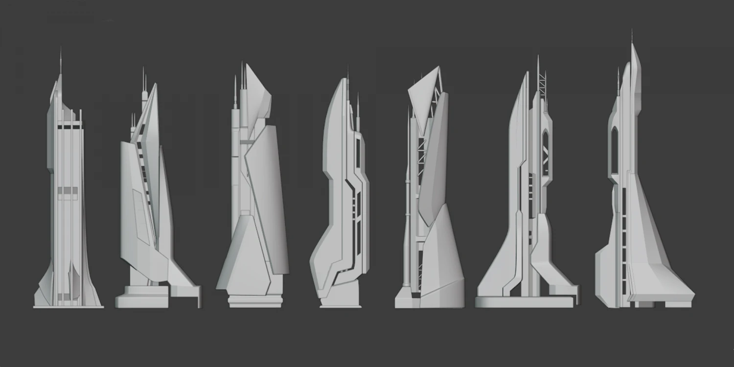futuro da ficção científica da cidade Modelo 3D .c4d .max .obj .3ds .fbx .stl .blend