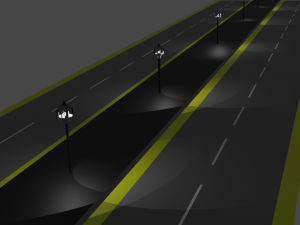 Street with StreetLights Modelo 3D
