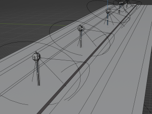 Street with StreetLights Modelo 3D