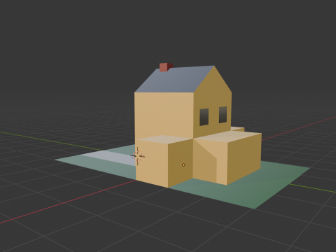 Simple 2 story house with backyard and driveway 3D 模型