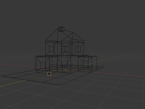 Simple 2 story house with backyard and driveway 3D 模型