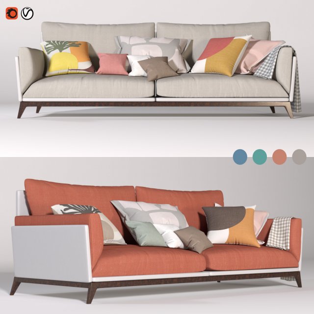 modern sofa Modello 3D .c4d .max .obj .3ds .fbx .stl .blend