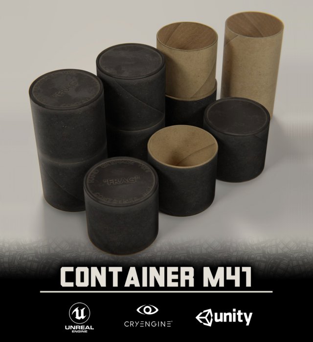 m41 grenade container high poly 3D Model .c4d .max .obj .3ds .fbx .stl .blend 