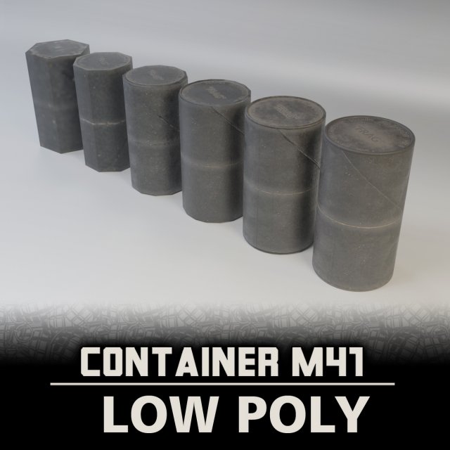 grenade container m41 - low poly game ready pack Model 3D .c4d .max .obj .3ds .fbx .stl .blend 
