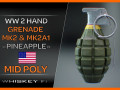 mk2 and mk2a1 pineapple grenade newly made ww2 pack - mid poly 3D Models