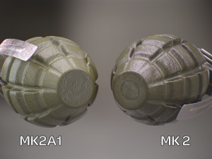 mk2 and mk2a1 pineapple grenade newly made ww2 pack - mid poly 3D-Modell