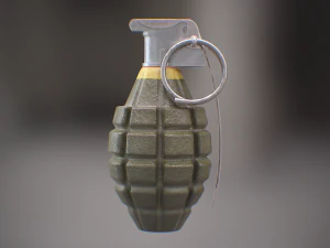 mk2 and mk2a1 pineapple grenade newly made ww2 pack - mid poly 3D Model