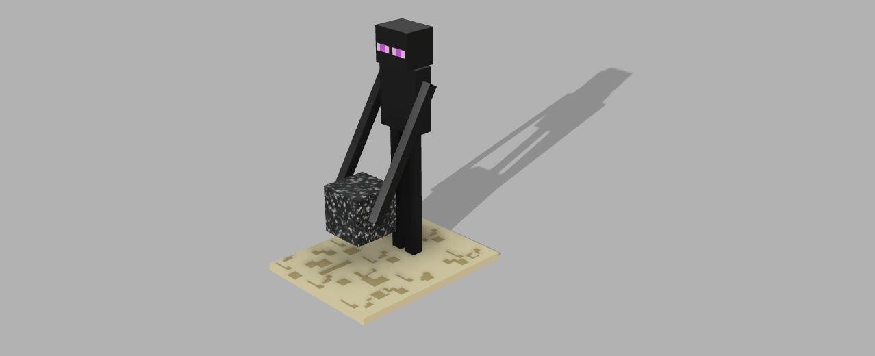 3D model Minecraft Enderman VR / AR / low-poly
