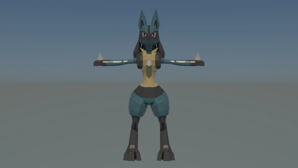 lucario - modelo 3d 3D Model .c4d .max .obj .3ds .fbx .stl .blend