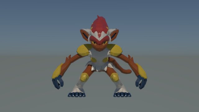 infernape - modelo 3d 3D Модель .c4d .max .obj .3ds .fbx .stl .blend 