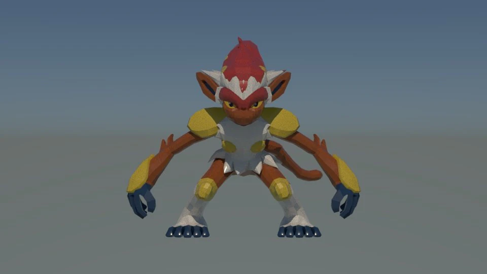 infernape - modelo 3d 3D Model .c4d .max .obj .3ds .fbx .stl .blend 