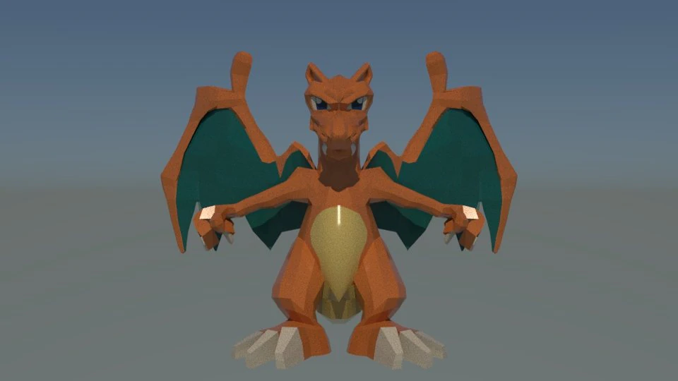 charizard - modelo 3d 3D Model .c4d .max .obj .3ds .fbx .stl .blend 
