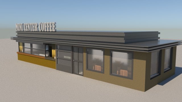 mini center coffee Modelo 3D .c4d .max .obj .3ds .fbx .stl .blend 