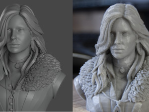 yennefer witcher 3 bust print ready stl 3D Print Model