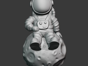 astronaut sitting on the moon printable model 3D Print Model