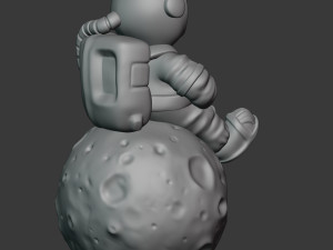 astronaut sitting on the moon printable model 3D Print Model