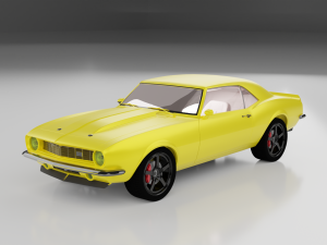 Of chevrolet camaro in yellow 3D Model