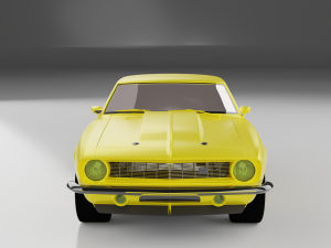 Of chevrolet camaro in yellow 3D Model