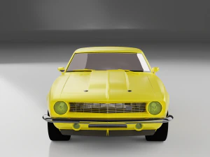 Of chevrolet camaro in yellow 3D Model