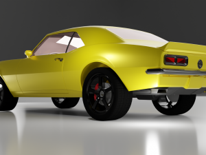 Of chevrolet camaro in yellow 3D Model