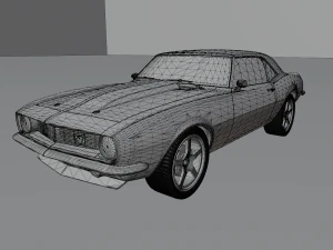 Of chevrolet camaro in yellow 3D Model