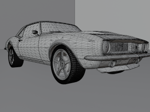 Of chevrolet camaro in yellow 3D Model
