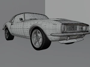 Of chevrolet camaro in yellow 3D Model