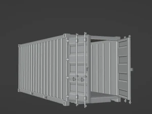 Railway container 3D 3D Model