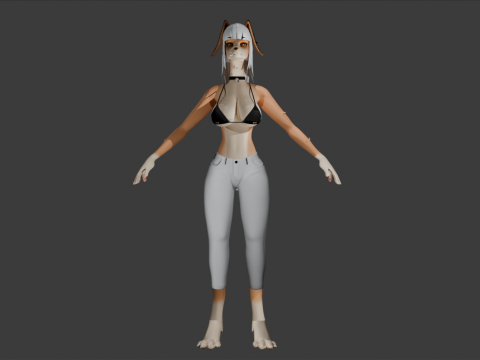 Woman Furry Dog Modello 3D