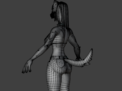 Woman Furry Dog Modello 3D