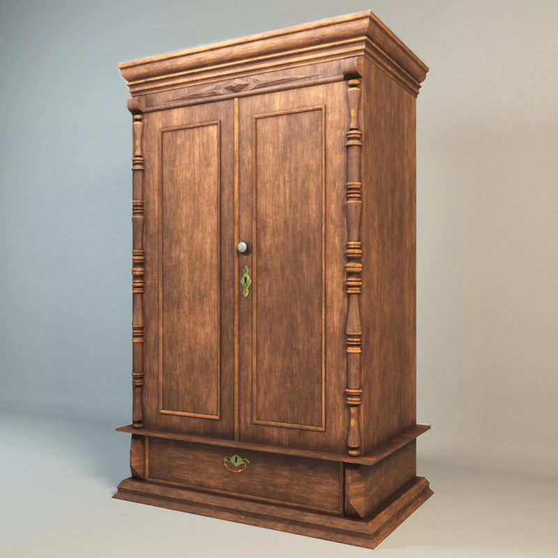 wardrobe 1940 3D Model .c4d .max .obj .3ds .fbx .stl .blend 