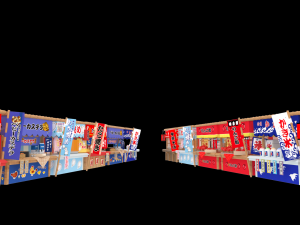japan night market 3d venders 3D Model