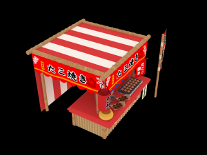 japan night market 3d venders 3D Model