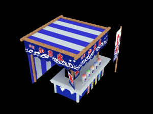 japan night market 3d venders 3D Model