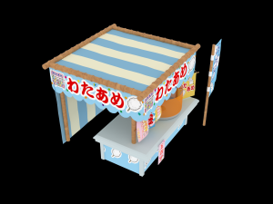 japan night market 3d venders 3D Model
