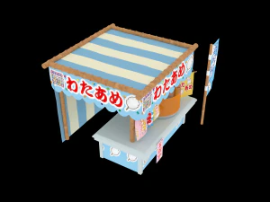 japan night market 3d venders 3D Model