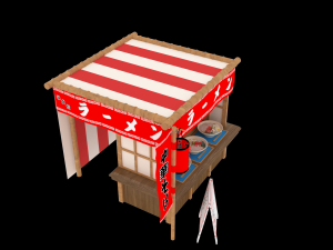 japan night market 3d venders 3D Model