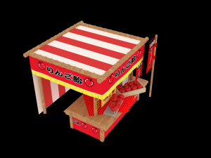 japan night market 3d venders 3D Model
