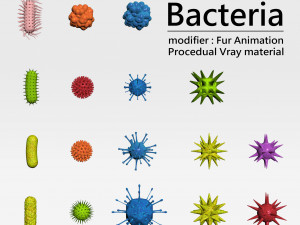 bacterias virus set Modelo 3D
