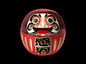 japan 3d tumblur darumaka rigged 3D Model