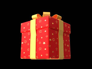 gift rigged burst out animation 3D 模型