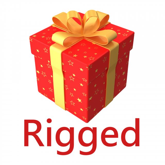 gift rigged burst out animation 3D 模型 .c4d .max .obj .3ds .fbx .stl .blend 