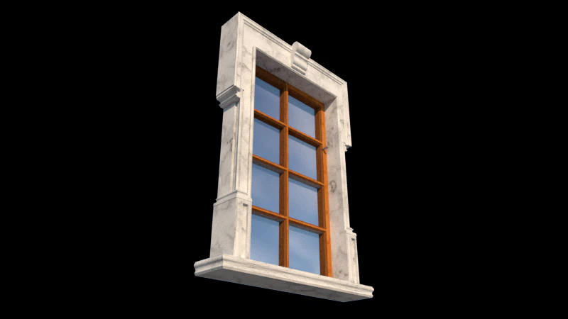 classical window 3D Model .c4d .max .obj .3ds .fbx .stl .blend 