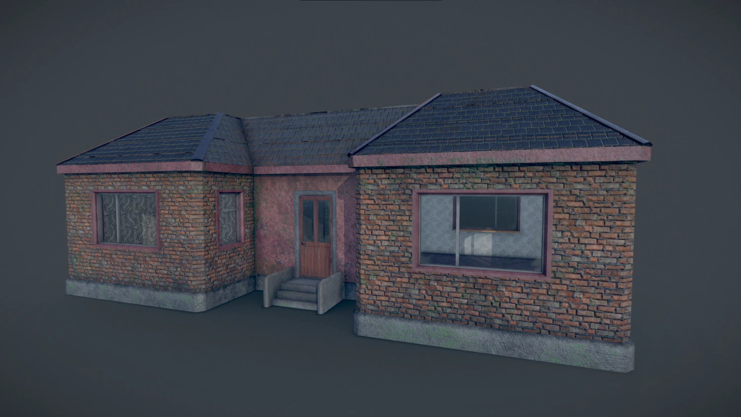 brick house 3D Model .c4d .max .obj .3ds .fbx .stl .blend 